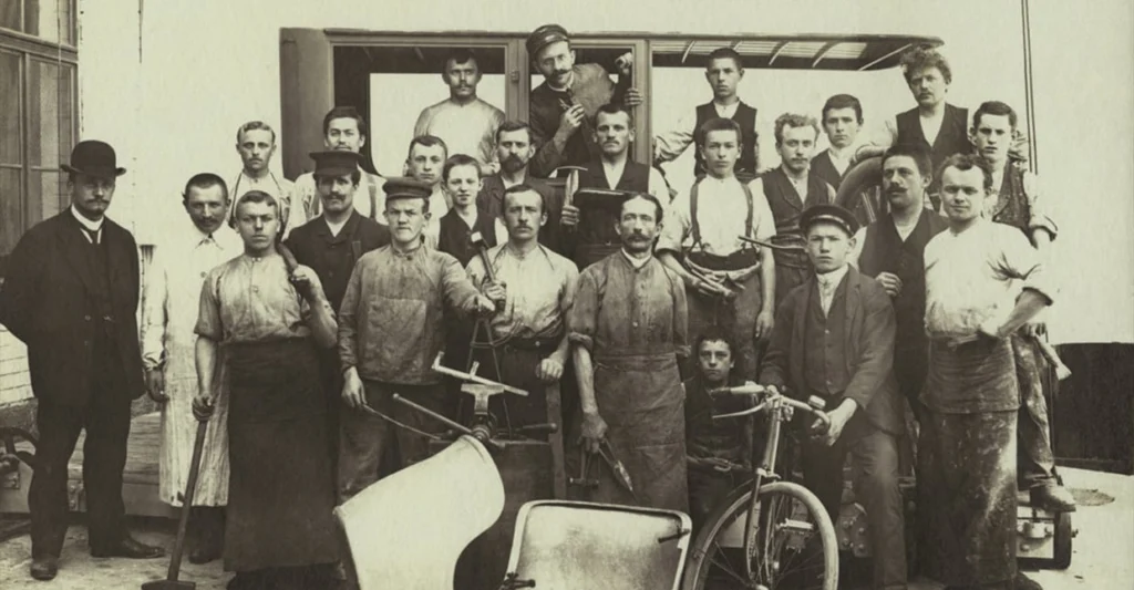 The RECARO factory team in 1908