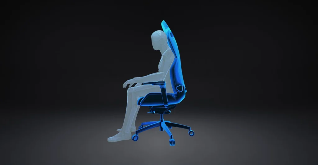 Darstellung der "Attack"-Position auf dem RECARO Exo Gaming Sitz.