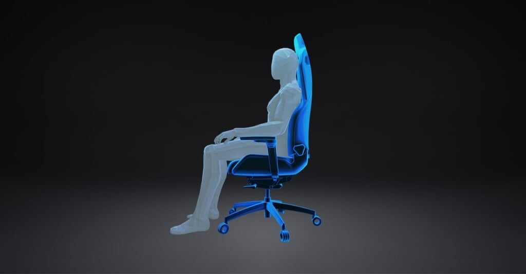 Darstellung der "Core Focus"-Position beim RECARO Exo Gaming Sitz.