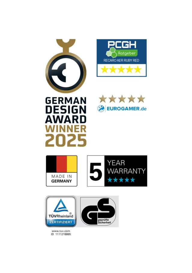 RECARO Gaming Chair Aer sceaux et récompenses Image du produit